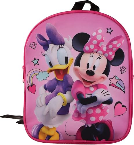 Disney Minnie Maus Daisy Duck - Kinder Jungen Mädchen Rucksack Kinderrucksack mit wunderschönem Motiv mit großen Hauptfach, 24 x 20 x 10 cm, rosa/pink