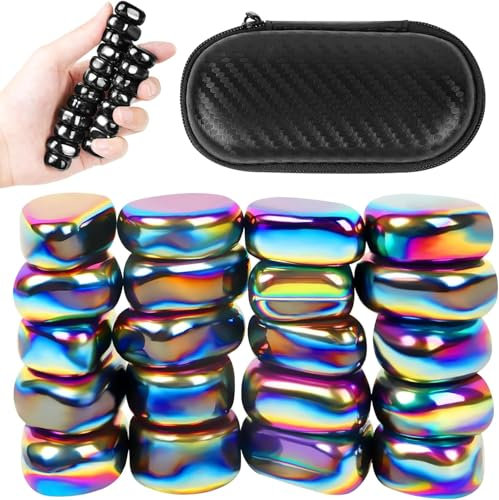 Kezidhp Ajedrez Magnético Portátil - 30 Piezas de Hematita Imanadas + Bolsa - Fuerte Imanación Permanente - Ideal para Viajes, Familia y Educación