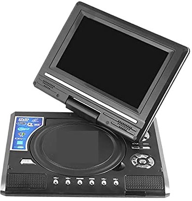 YQVEOT Lecteur DVD, 7,8 Pouces Portable HD TV Accueil Voiture Lecteur DVD VCD CD MP3 Lecteur DVD Cartes USB RCA TV Portatil Câble Jeu 16: 9 Rotation Écran LCD