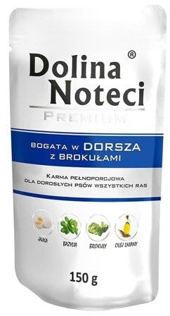 Dolina Noteci Premium Wet Dog Food 150g - Various Flavours, MIX OF TASTE (150 g (Pack of 4), Cod Broccoli)