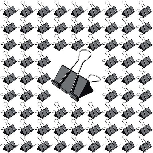NGOSUET 72 Stück 51mm Foldback Klammern Groß, Schwarz Binder Clips Papierklammern Büroklammern, Aktenklammern Metall für Büro, Schule, Haushalt