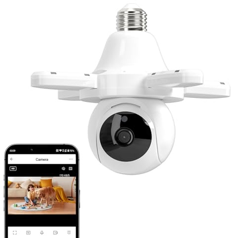 Zeerkeer 2MP WLAN Überwachungskamera Outdoor mit 12W Lampe, 360° PTZ Kamera, Weißlicht & IR Nachtsicht, Bewegungserkennung, Zwei-Wege-Audio, IP65 Sicherheitskamera für Garten Haus Hof