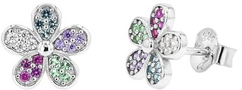Prinzessin Lillifee Ohrstecker für Mädchen, Sterling Sterling Silber 925, mit Zirkonia, 8 mm, Blume, silber, Kinderschmuck, Geschenkidee, kommt in Schmuck Geschenk Box, 2101031