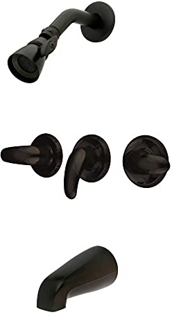 Kingston Brass KB235LL Tub and Shower Faucet with 3-Legacy Lever Handle, Oil Rubbed Bronze
