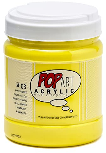 PEBEO - Pop Art Peinture Acrylique – Idéal Pour Applications Généreuses et Grandes Surfaces – Haute Viscosité – 1 Pot de 700 ml – Jaune Primaire