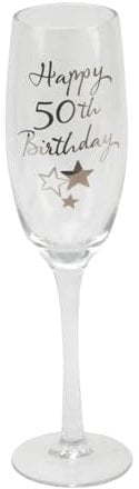 50th Birthday Stars Champagne Flute Glass Gift