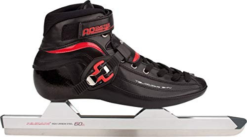 Schreuders Sport, Unisex-Erwachsene, Nijdam Pro-line, wärmeformbarer Carbon-Speed-Skate, Leder, Schwarz/Rot, 43