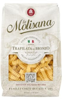 La Molisana Fusilli Corti Bucati Nr. 108 Bronze Pasta 500 g | Bronzegezogene Fusilli Corti Bucati aus 100% italienischem Hartweizen, spiralige Form ideal fuer reiche Saucen, 500 g
