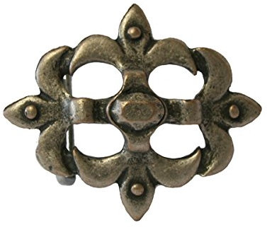 W. Dark Dreams Gothic Mittelalter LARP Buckle Schnalle für Gürtel einsame Lilie altsilber