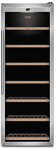 CASO WineSafe 137 | Weinkühlschrank für 137 Flaschen | abschließbar, auf 5-20°C einstellbar, leise, Touch, LED beleuchtet, freistehend, Edelstahl