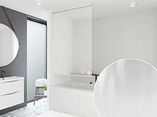 KS Handel 24 HALB-Kassetten DUSCHROLLO 4 Breiten 9 Designs ZUR Wahl DUSCHVORHANG Weiss GRAU GRÜN BLAU (180, Milky Drops)