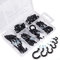 KUUQA 70 Pieces Black Vinyl Coated Ceiling Screw Hooks Cup Hooks Set (6 Sizes)