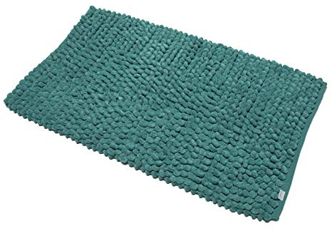 Croydex Cushioned Teal Bath Mat, Soft and Absorbent Bathroom Rug (50x80cm) | Slip Resistant Backing | Machine Washable