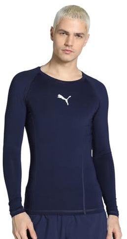 Artze Wall Art Men's Liga Baselayer Tee Long Sleeve Functional Underwear, Peacoat, S UK