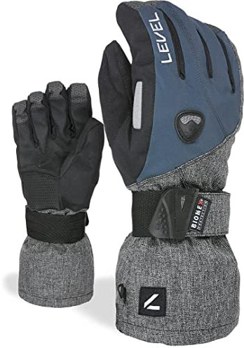 Level Herren Fly Handschuhe, Navy-Grau, 42