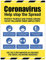 Coronavirus Schild „Help Stop the spreize“, halbstarres PVC-Schild (300 x 400 mm)