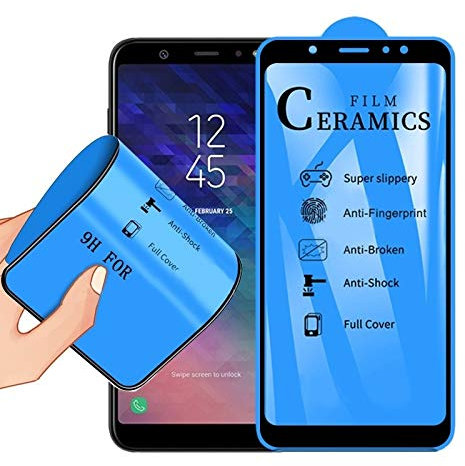 ZAORUN Pellicola in Vetro Temperato 2.5D Colla Completa Copertura Ceramica Film Compatibile per Galaxy A6 Plus (2018) Smartphone Accessori