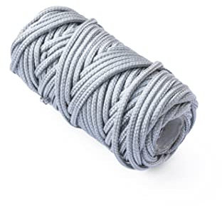 Treccia Corda di Ricambio per Tenda Veneziana, Polipropilene Resistente, Non scolorisce nel Tempo e Galleggiante, Misura Ø 3 mm x 20 metri, Carico max 16 kg, Colore Grigio
