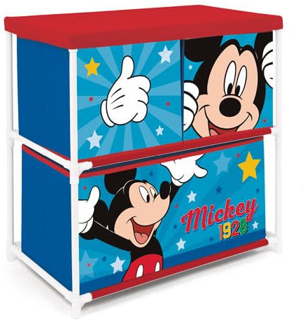 ARDITEX WD14918 Disney-Mickey Regal mit 3 Textilbehältern, 53 x 30 x 60 cm