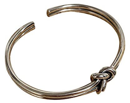 Liummrcy Armbänder für Frauen, Damen Sterling Silber Armband Mode Doppelschicht Keltischer Knoten Einfacher Einzigartiger Armreif Verstellbares Offenes Amulett Armband für Männer Frauen