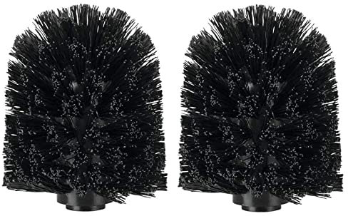 Splash Home 2PCS Toilet Bowl Brush Head Replacement with Sturdy Stiff Bristles for Bathroom, Black