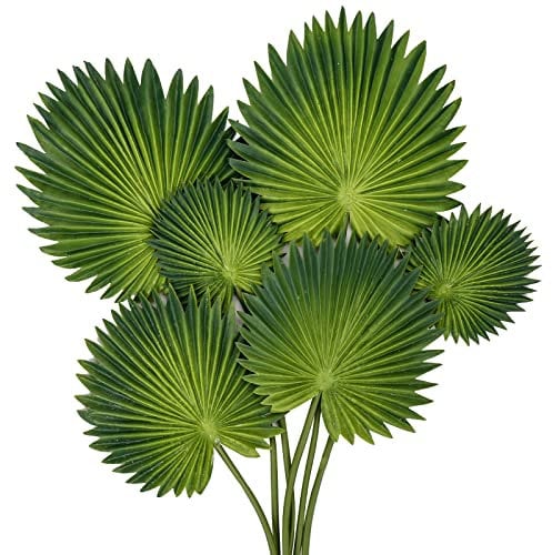 Oairse Set mit 6 Künstlichen Monstera-Blättern Kunstpflanzen wie echt für Boho-Hochzeitsdeko, Tropische Palmblätter-Dekoration für Zuhause, Haus, Party, Küche, DIY-Blumenarrangement
