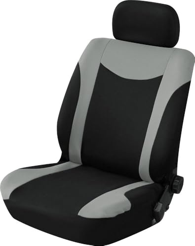 Start Single Vordersitzbezug Uranus — Sitzschoner — Schwarz und Grau — für alle Autos geeignet — auch für Sitze mit Armlehnen