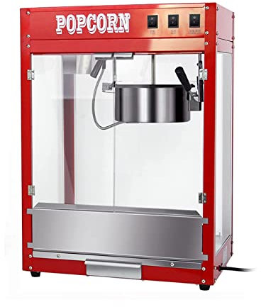 Popcorn Machine,Commercial Popcorn Maker, 1600W Hot Air Popcorn Machine, Large-Capacity Automatic Multi-Function Stall Popcorn Machine for Fat-Free and Healthy Snacking Suitable fo
