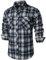PARKLEES Herren Freizeithemden Regular Fit Button Down Check Kariert Flanellhemden mit Taschen PZLCL41 Marineblau L