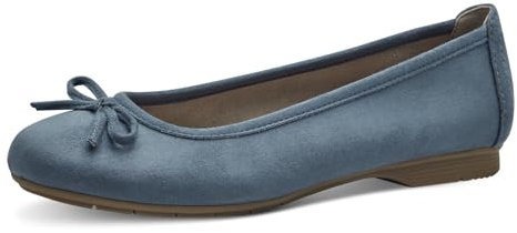 Jana Damen Ballerinas Elegant Vegan, Blau (Denim), 38 EU