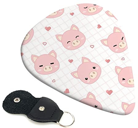 Pig Background Plektren für Akustikgitarre, E-Gitarre, Bass, Gitarrenzubehör, 6 Stück 0,71 mm