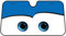 geugecy Parasol para coche, parabrisas delantero, cartón, 130 x 70 cm, con ventosa, ojos grandes, parasoles para autoprotección para el sol, interior, azul