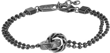 Emporio Armani Herren-Edelstahlarmband mit Karabiner-, Schieber- oder Magnetverschluss, Kühles Silber