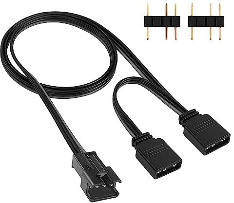 YACSEJAO 5V RGB Adapter Cable for MSI Mystic Light & Gigabyte RGB Fusion - 3-Pin SM Connector, 1.6FT/50CM