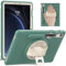 Junfire Case for Samsung Galaxy Tab S10 FE / S9 FE 10.9 inch 2025/2023, Shockproof Kids Protective Case with Screen Protector Rotating Kickstand Hand Strap Pen Holder for S9/S8/S7 Tablet-Emerald Green