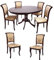 Rodnik Essgruppe Versailles, Säulentisch, Esstisch rund ausziehbar 105-140 cm, Stühle, Esszimmer Set Barock (Walnuss, Tisch mit 6 Stühlen)