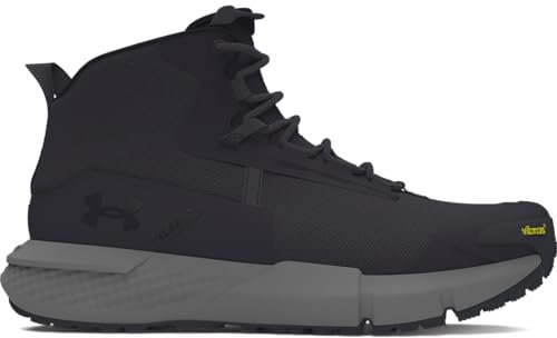 Under Armour UA Charged Valsetz Mid Botas tácticas para hombre, botas de trekking transpirables para actividades de exterior, color antracita/gris brezo/negro