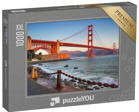 Puzzle 1000 Teile XXL „Golden Gate Bridge bei Sonnenaufgang, San Francisco“ – aus der Puzzle-Kollektion Amerika, Golden Gate Bridge, Amerikanische Städte