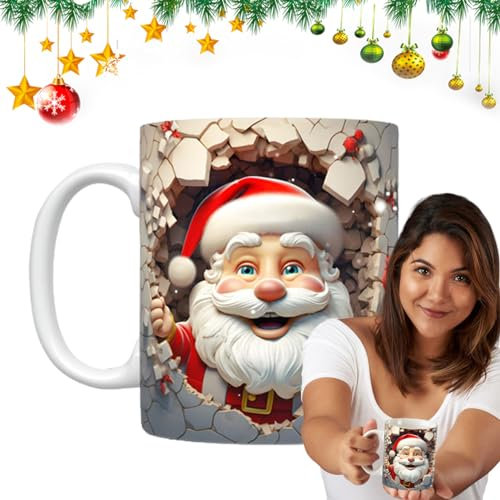 Eteslot Weihnachts Tassen - Weihnachtsbecher - Weihnachts Geschirr - Weihnachtstisch Deko - Weihnachtsmann-Tasse, Kaffeetasse, Weihnachtstrinkbecher