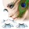 BETESSIN 2 Paare Falsche Wimpern Pfau Kostüm Wimpern Grün Lange Natürliche Feder Wimpern Künstliche Wimpern Karneval Fasching Fakewimpern Mottoparty Cospaly Party Maskerade