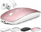 Kabellose Maus für Laptop, Bluetooth-Maus mit DREI Modi (Bluetooth 5.2+ USB-A & USB-C Empfänger) - Kompatibel mit TypeC & USB Port Geräten/MacBook Pro/Air/Mac/iPad/Chromebook/Computer,Roségold