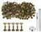 QUARKZMAN 100 Ensembles de Rivets en Cuir 10 x 7mm en Métal avec Double Capuchon, Attaches Pression et 3 Outils de Pose pour Projets d'Artisanat en Cuir, Couleur Bronze