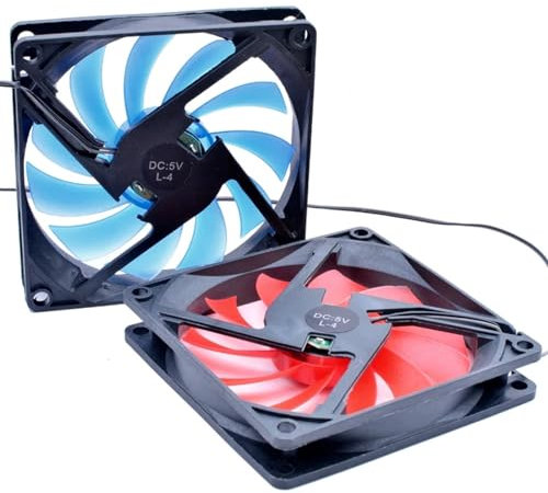 80x80x15mm 8cm 8015 80mm ventilador DC5V azul rojo luz LED ordenador USB ventilador de refrigeración silencioso (Color : Blue USB plug)