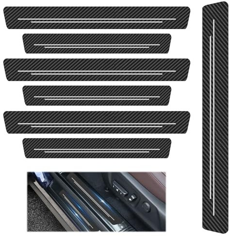 9 Pièces Protection Seuil de Porte de Voiture,Seuil Voiture Autocollant Seuil Porte Voiture Bande de Seuil en Fibre de Carbone,Protege Seuil de Porte Voiture Convient à la Plupart des Voitures