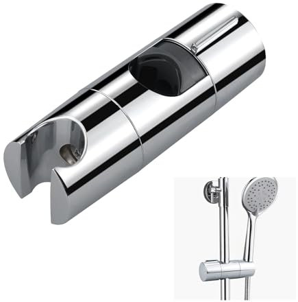 18-25 mm Adjustable Shower Head Holder, Universal Shower Head Holder Bracket Replacement for Slide Rail Shower Head, Easy Installation