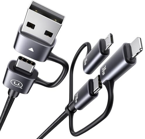 Câble de Charge Multiple 6 en 1, 240w Cable Usb c Vers Usb c 3.1A Câble USB Multi Charge Rapide USB A/C vers iP/Type C, Nylon USB C Câble Chargeur Universel pour Phone,Pad, Laptop,Tablet,1.2m