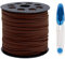 KASURE Lederschnur Faux Wildleder Seil, 90 m x 3 mm Lederband Faux Faden Veloursleder Band, Vintage Wildleder Seil, Handwerk Seil Für DIY Armband Halskette Ohrringe Geschenk (Dunkelbraun)