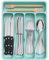 Lifewit Organizer Posate da Cassetto, Portaposate Porta Posate Cucina Cassetto Scolaposate Grande Porta Utensili Cucina, per Cucchiai Forchette Coltelli Stoviglie, 5 Scomparti, Turchese