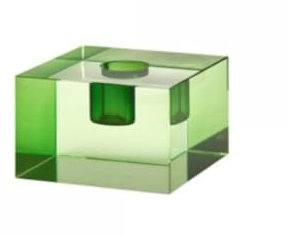 Gift Company - Kerzenhalter - Dioptrics - Kristallglas - Farbe: grün - (ØxH): 8 x 5 cm - Größe XS