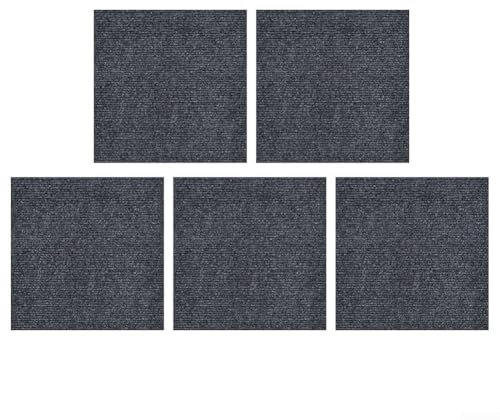Carpet Tiles 30 x 30 cm Floor Tiles Self-Adhesive Carpet Tiles Carpet Flooring Stain Resistant And Dust Insulating Carpet Tiles for Home and Office(Dark grey)